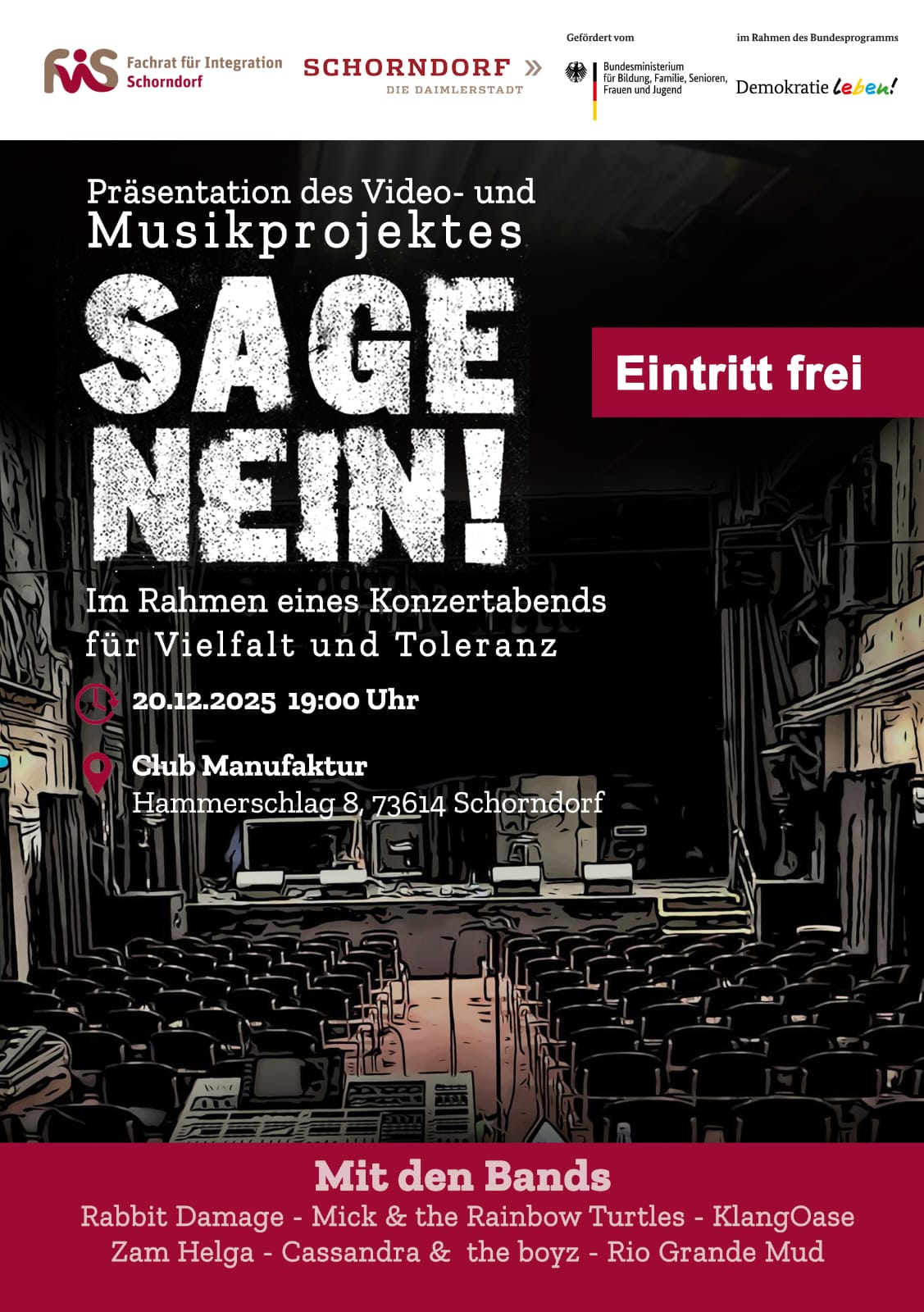 SAGE NEIN! Präsentation des Video- und Musikprojekts SAGE NEIN!